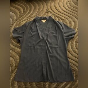 Calvin Klein light Navy Blouse with Mandarin Collar